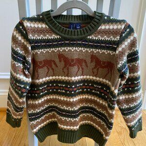 Janie and Jack Horse Fair Isle Sweater